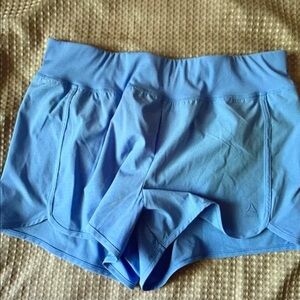 Light Blue Ribbed Waistband Leggings